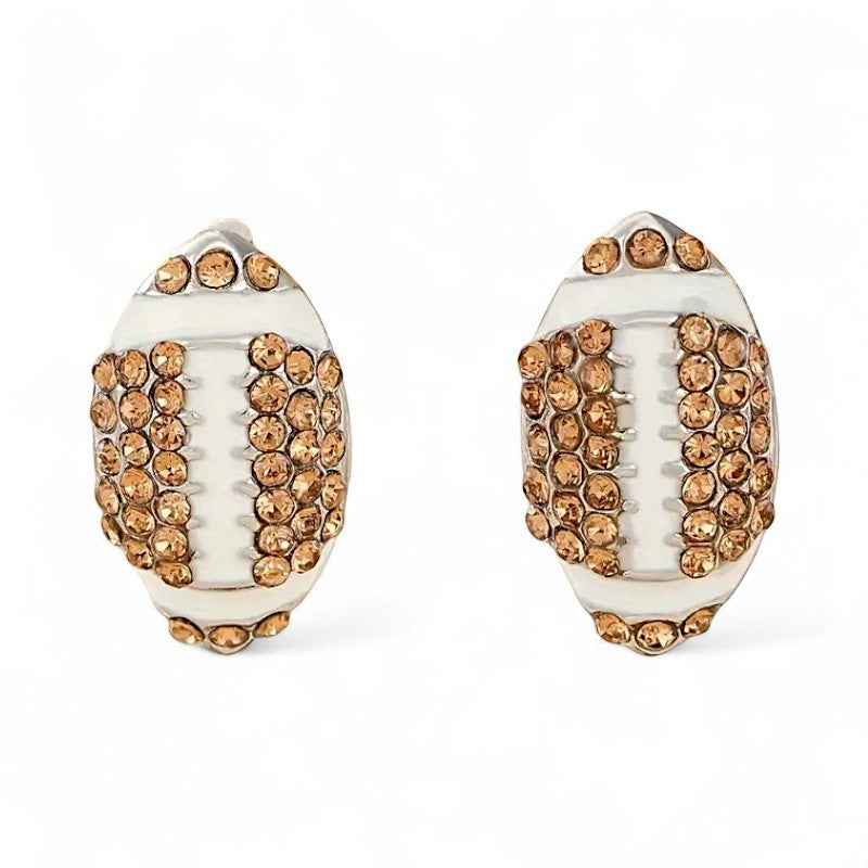 Rhinestone Football Stud Earrings image 0