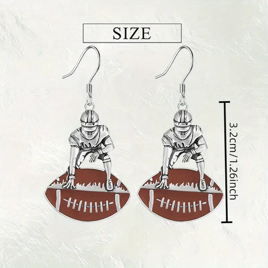 Football Player Dangle Earrings image 1