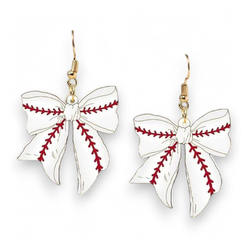Baseball Bow Earrings image 0