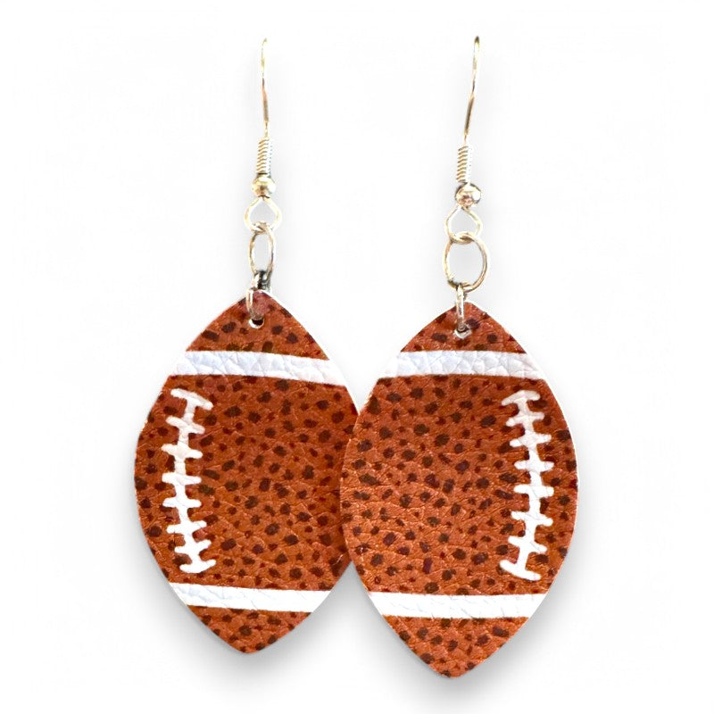 Glitter Faux Leather Football Earrings image 0