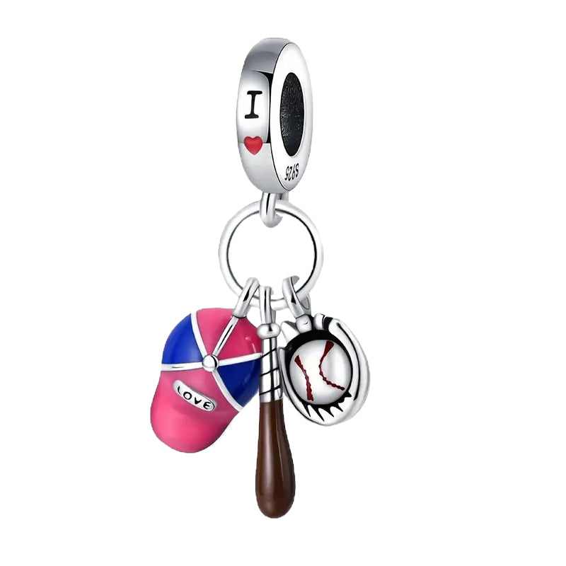 I Love Baseball Bracelet Pendant image 1