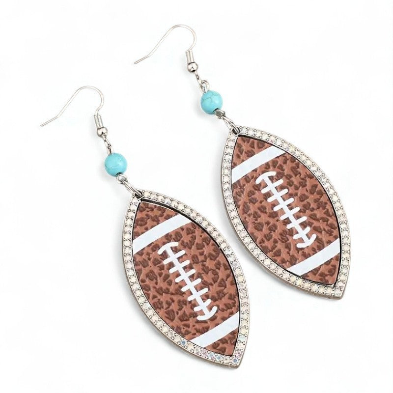 Rhinestone Football Dangle Earrings image 1