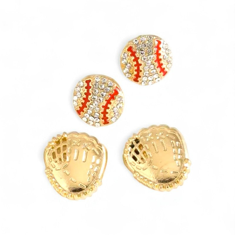 Rhinestone Baseball Stud Earrings image 0