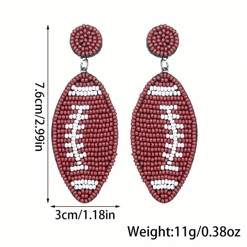 Beaded Football Drop Earrings image 2