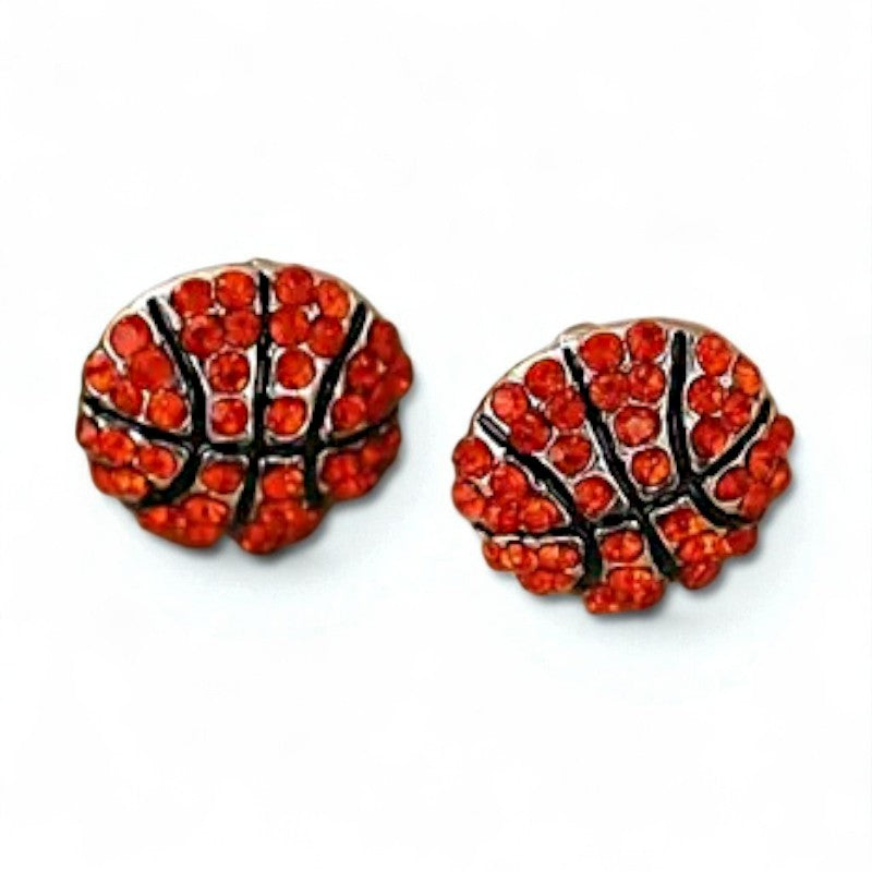 Rhinestone Basketball Stud Earrings image 1