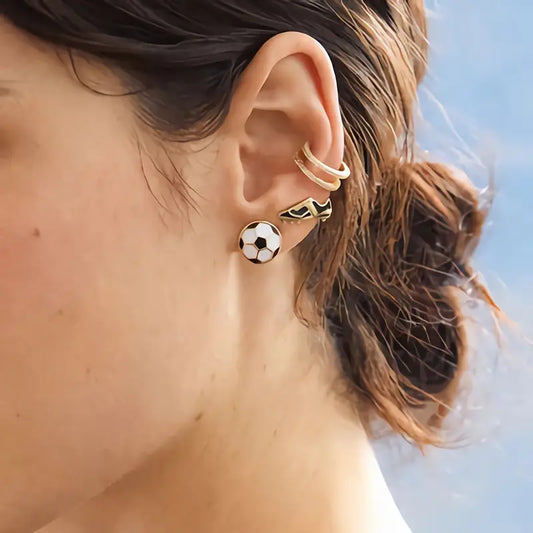 Rhinestone Soccer Stud Earrings image 1