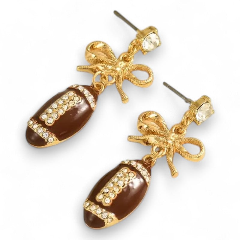 Bowknot Football Drop Earrings image 2