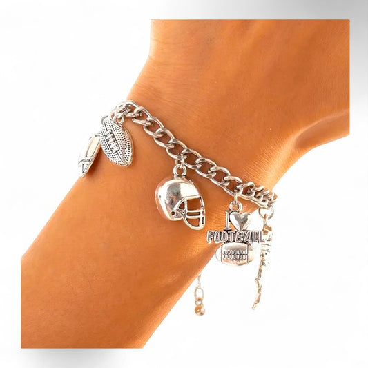Vintage Football Charm Bracelet image 1