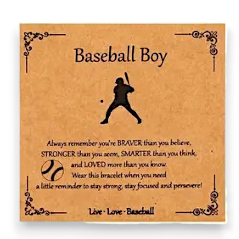 Baseball Boy Cross Bracelet with Card image 2