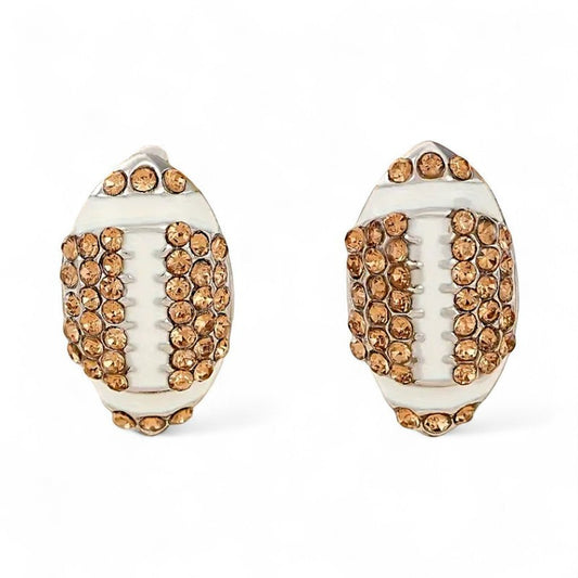 Rhinestone Football Stud Earrings image 0