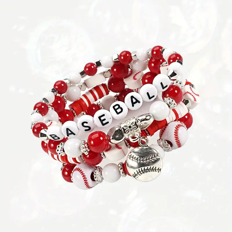 Baseball Stacker Charm Bracelet Set image 1