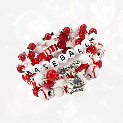 Baseball Stacker Charm Bracelet Set image 1