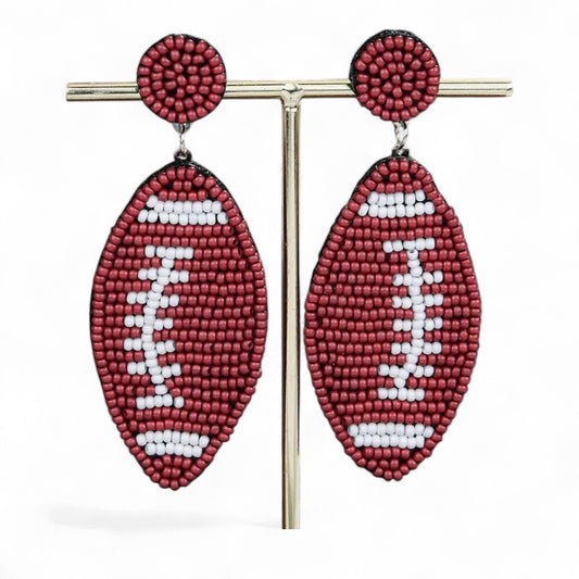 Beaded Football Drop Earrings image 0