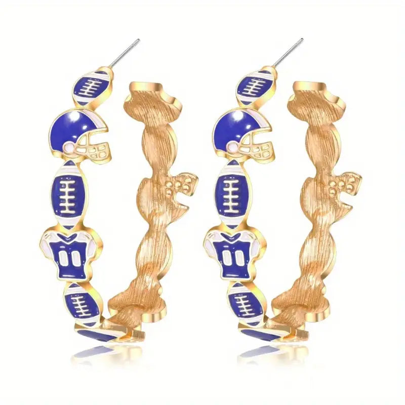 Football Helmet Hoop Earrings image 3