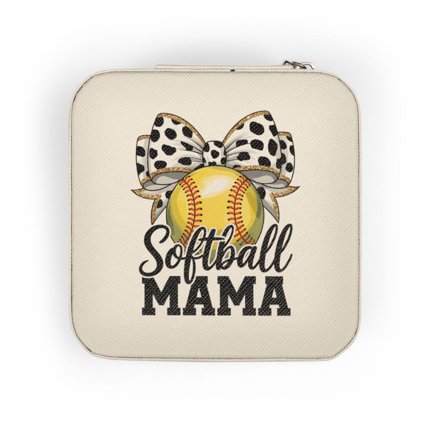 Softball Mama Jewelry Travel Case – Portable Organizer for Rings, Earrings & Necklaces