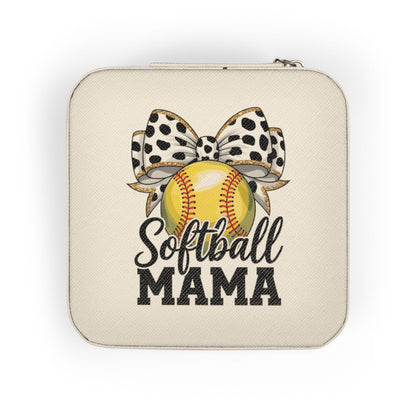 Softball Mama Jewelry Travel Case – Portable Organizer for Rings, Earrings & Necklaces