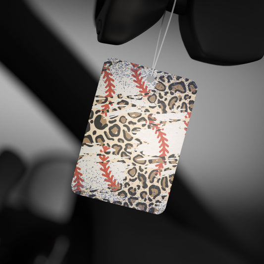 Leopard Baseball Pattern Car Air Freshener — Scented Hanging Décor