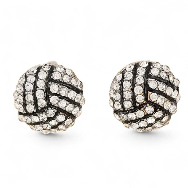 Rhinestone Volleyball Stud Earrings image 1