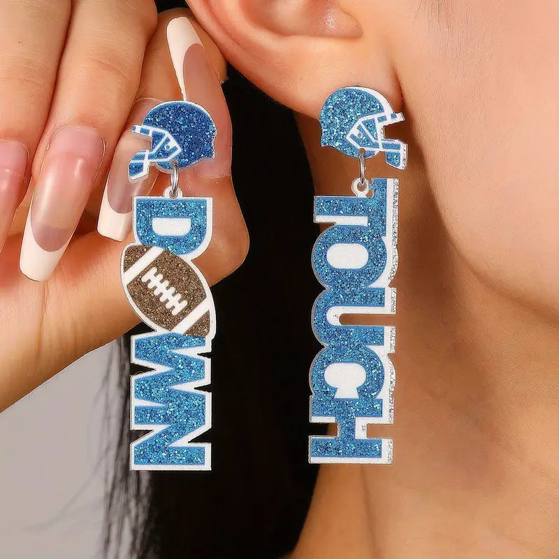 Football Touchdown Drop & Dangle Earrings image 0