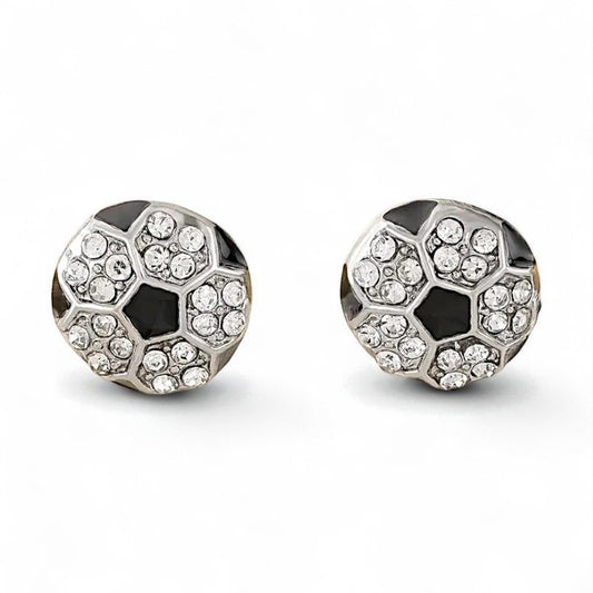 Rhinestone Soccer Ball Stud Earrings image 0