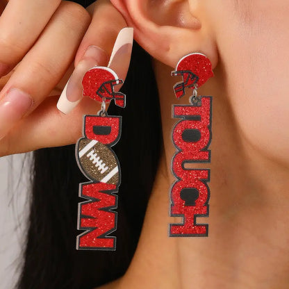 Football Touchdown Drop & Dangle Earrings image 1