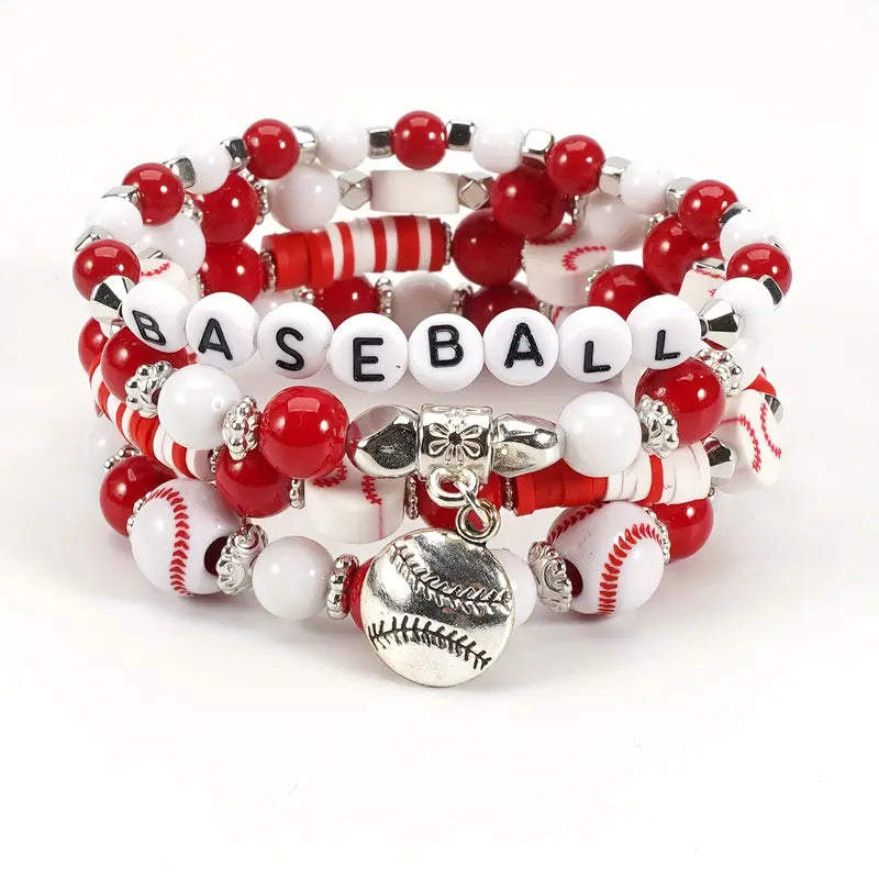 Baseball Stacker Charm Bracelet Set image 0