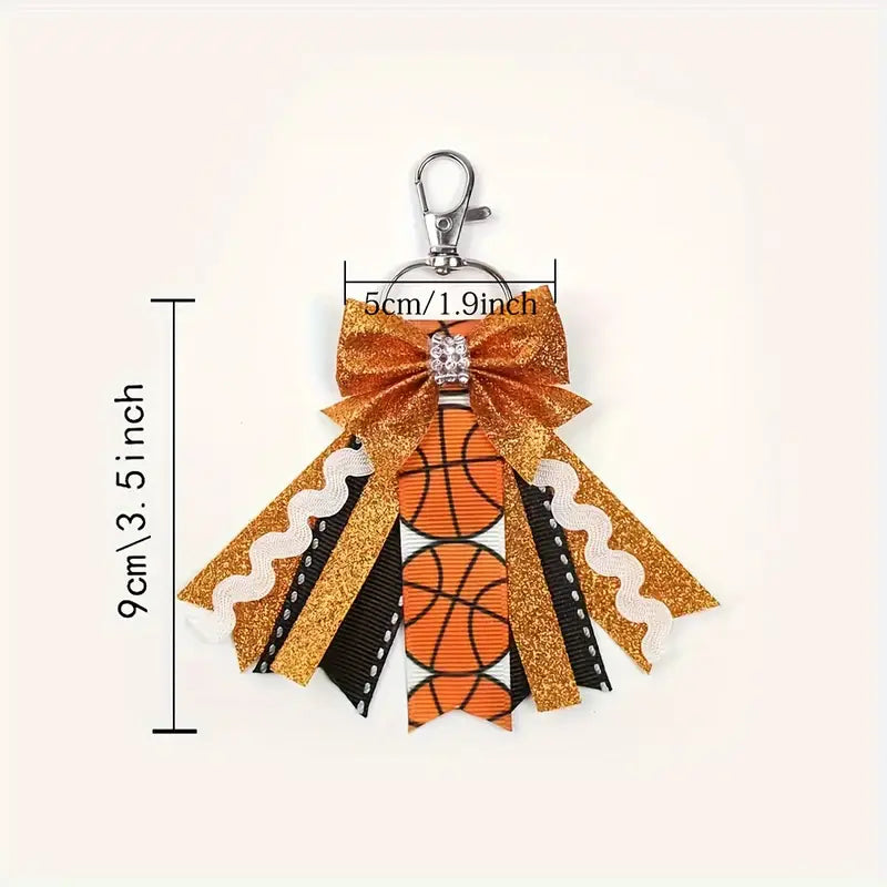 Basketball Glitter Bow Keychain image 1