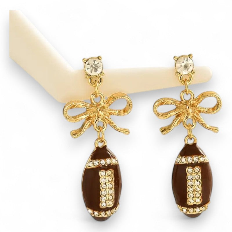 Bowknot Football Drop Earrings image 1