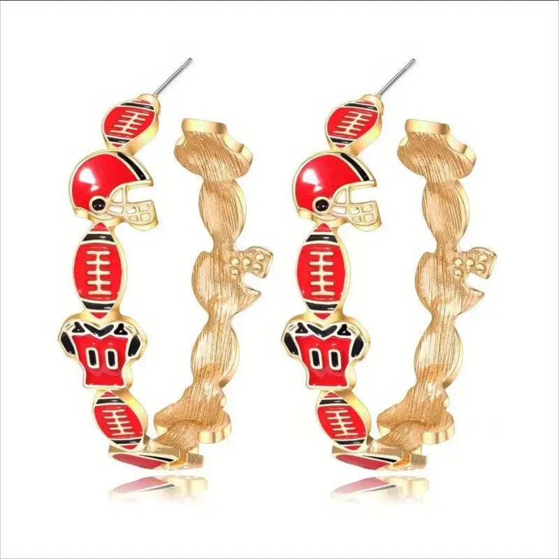 Football Helmet Hoop Earrings image 2