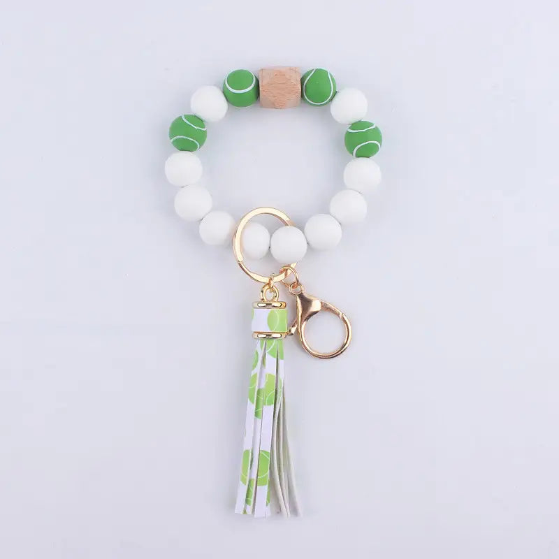 Leather Sports Tassel Bracelet Bangle Keychain Wristlet image 4
