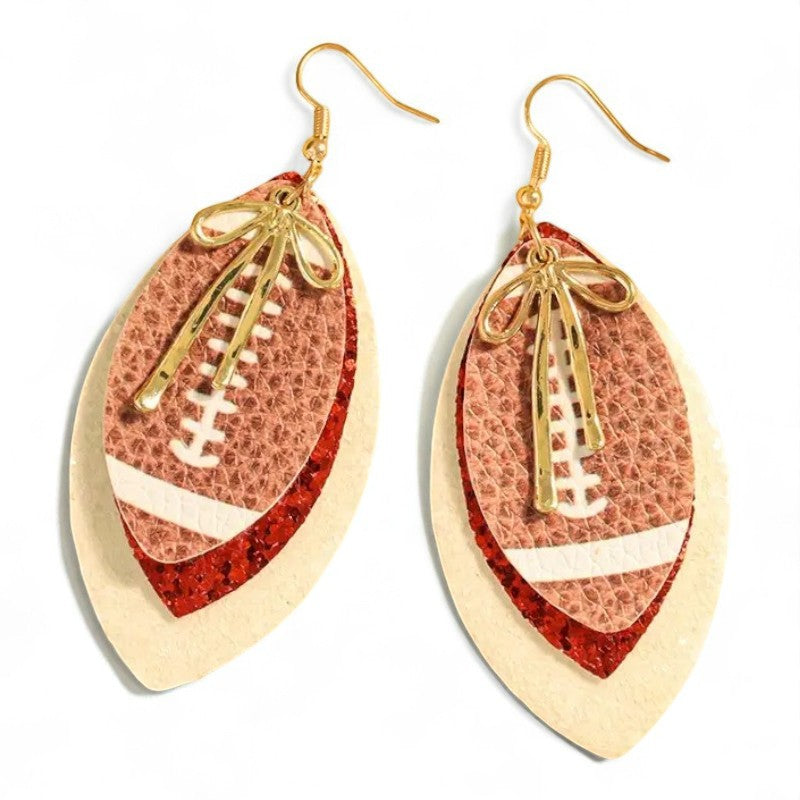 Glitter Football Bow Earrings image 3