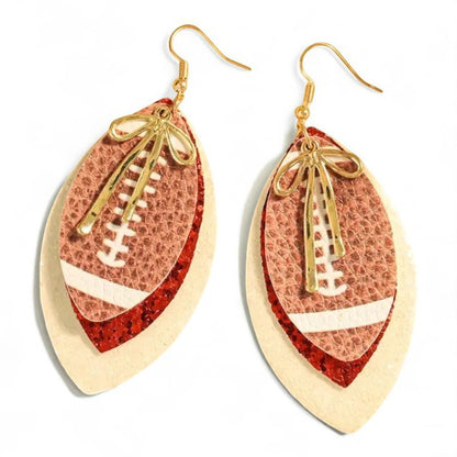 Glitter Football Bow Earrings image 3