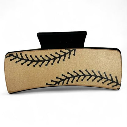 Baseball Printed Leather Hair Clip image 0