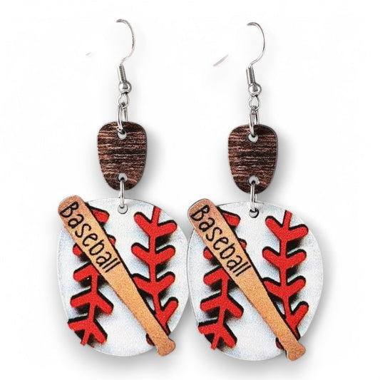 Baseball Bat and Ball Earrings image 0