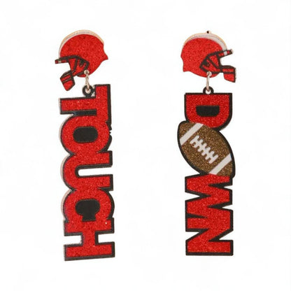 Football Touchdown Drop & Dangle Earrings image 2