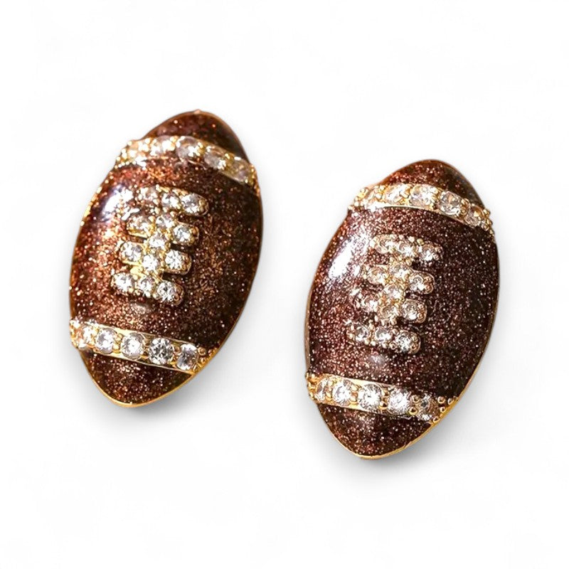 Glitter Football Stud Earrings image 2