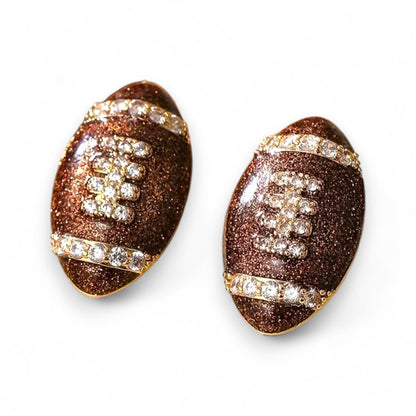Glitter Football Stud Earrings image 2