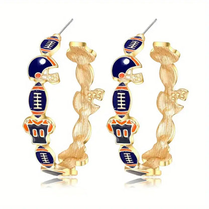 Football Helmet Hoop Earrings image 1