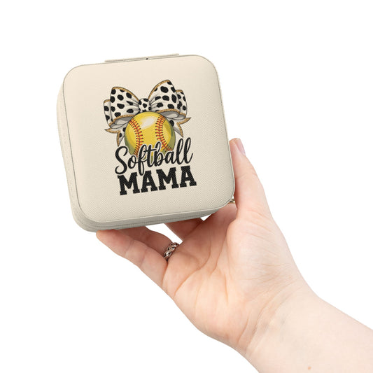 Softball Mama Jewelry Travel Case – Portable Organizer for Rings, Earrings & Necklaces