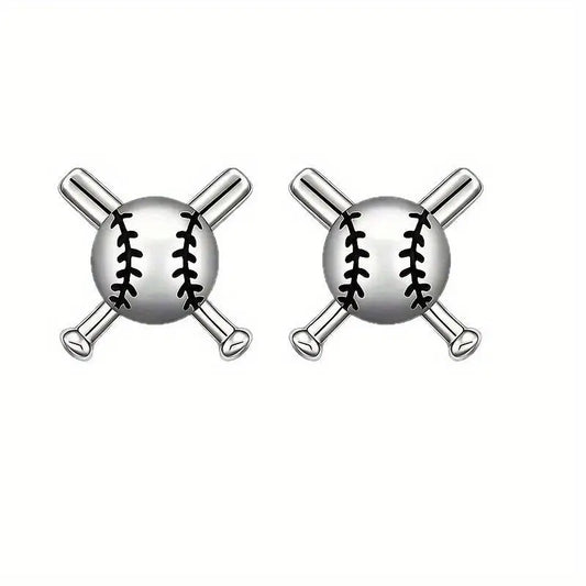 Baseball with Bats Stud Earrings image 0