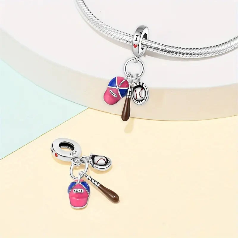 I Love Baseball Bracelet Pendant image 0