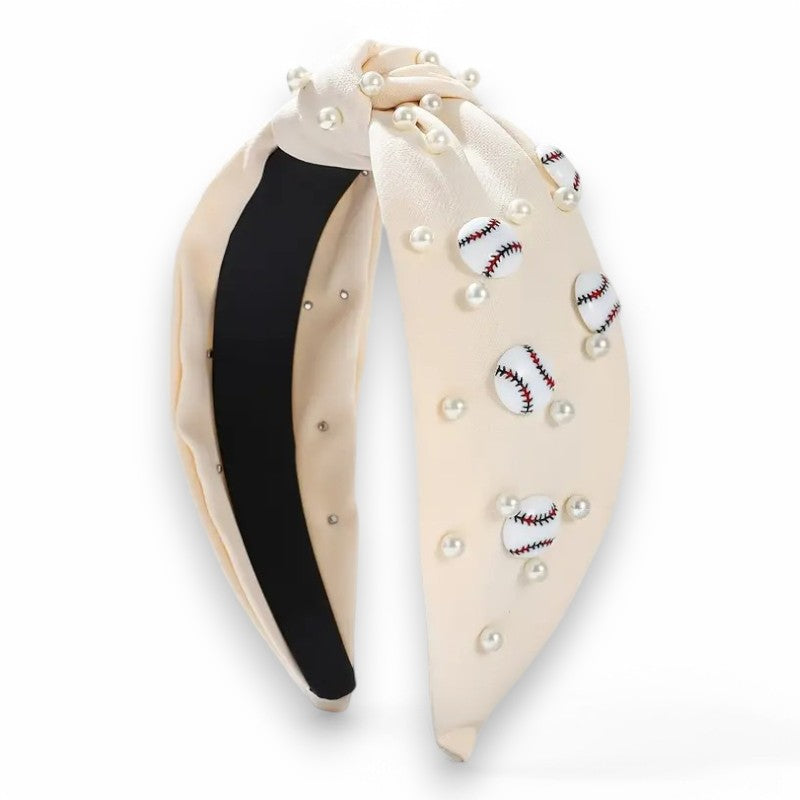 Pearl Baseball Knot Headband image 2