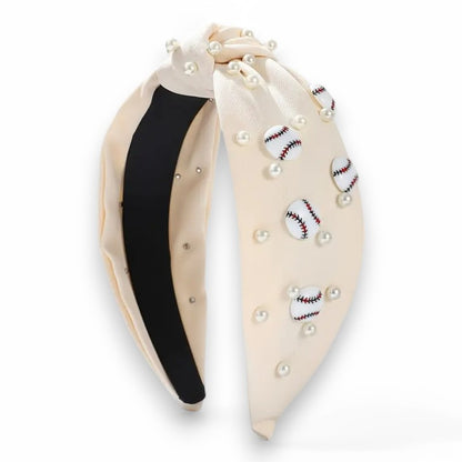 Pearl Baseball Knot Headband image 2