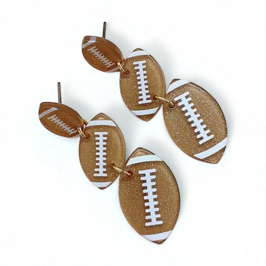 Glitter Football Dangle Earrings image 0