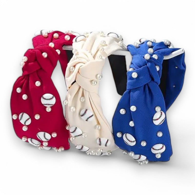 Pearl Baseball Knot Headband image 0