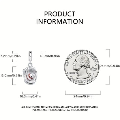 Baseball In Glove Bracelet Charm image 3