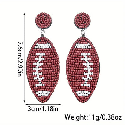 Beaded Football Drop Earrings image 2