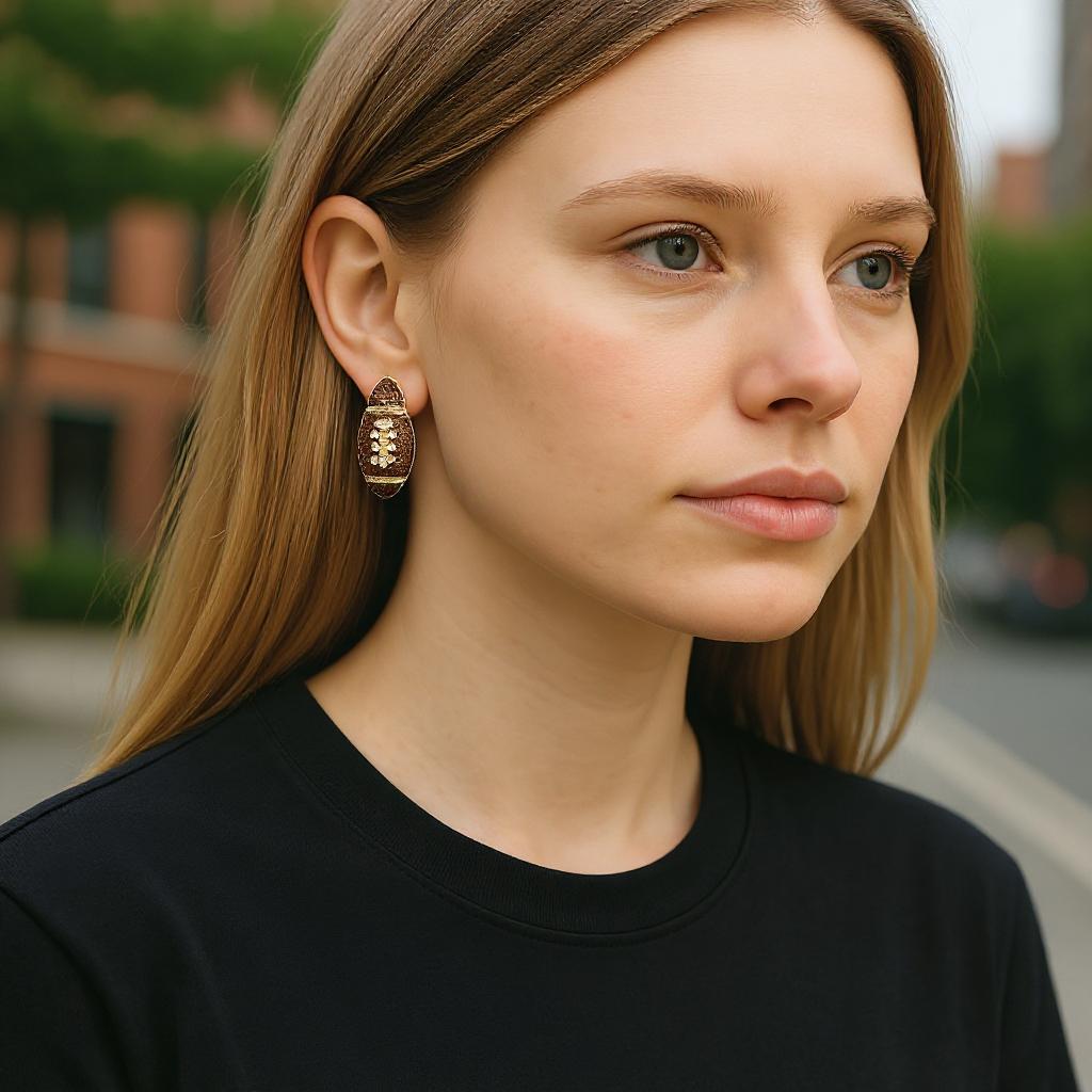 Glitter Football Stud Earrings image 0