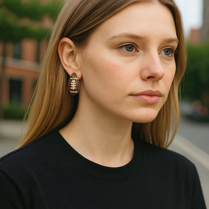 Glitter Football Stud Earrings image 0