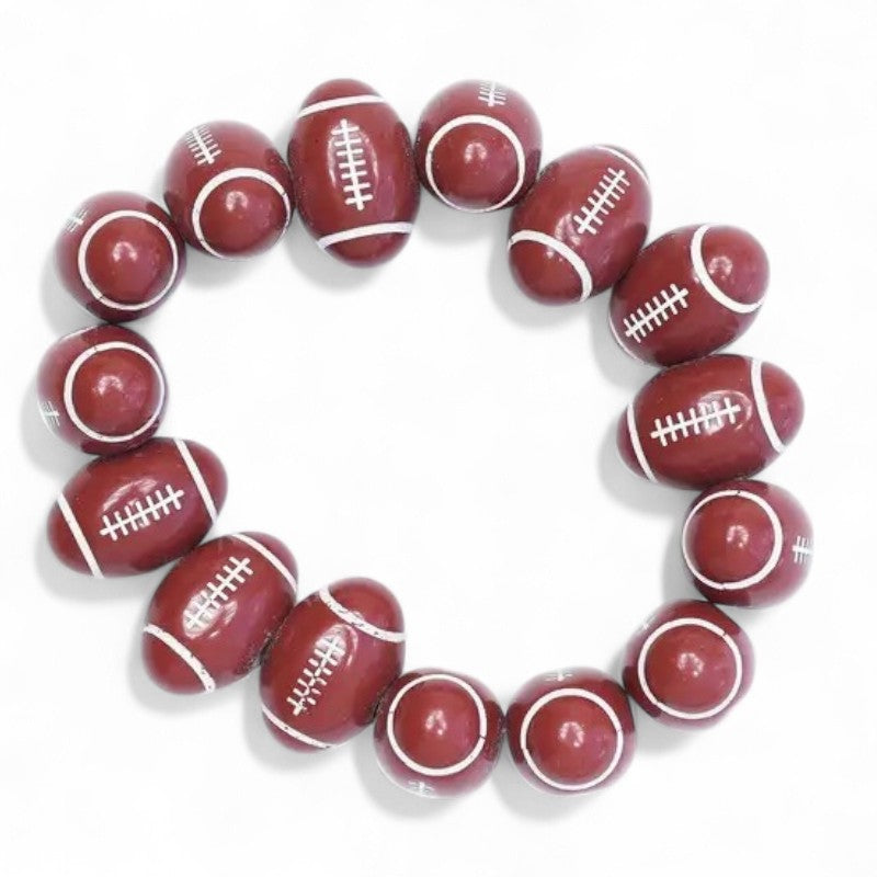 Stretchy Football Bead Bracelet image 0